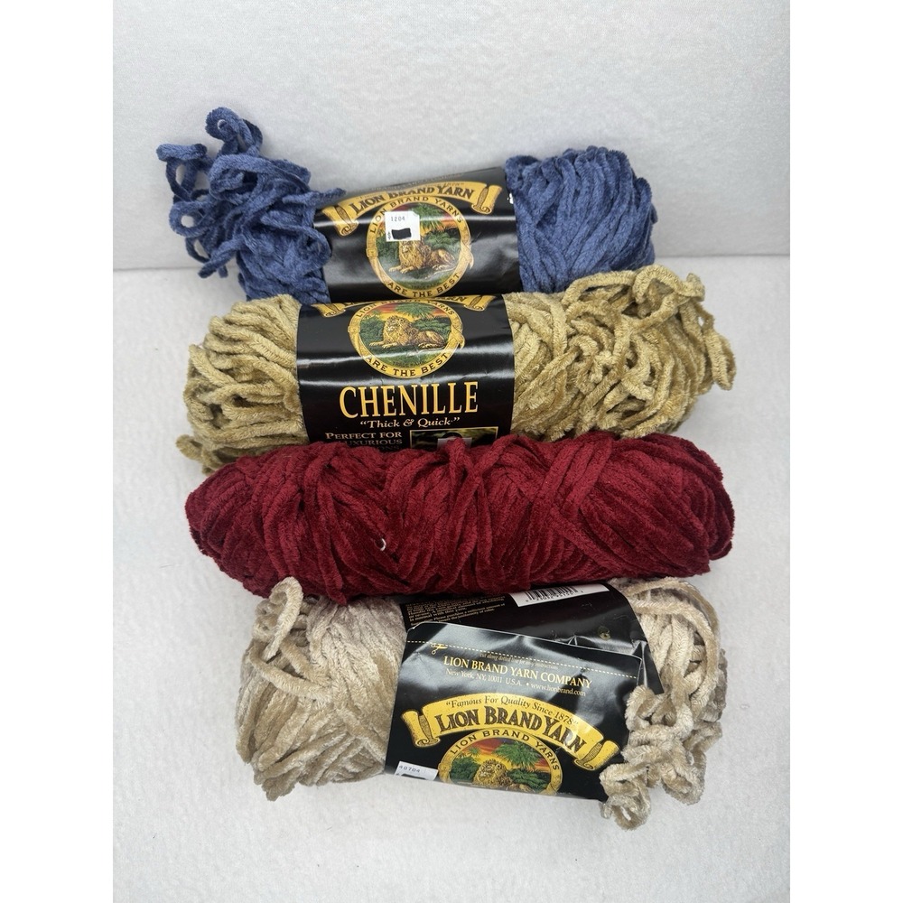 Lion Brand Chenille Thick & Quick Yarn Lot‎ Assorted Colors Bulky